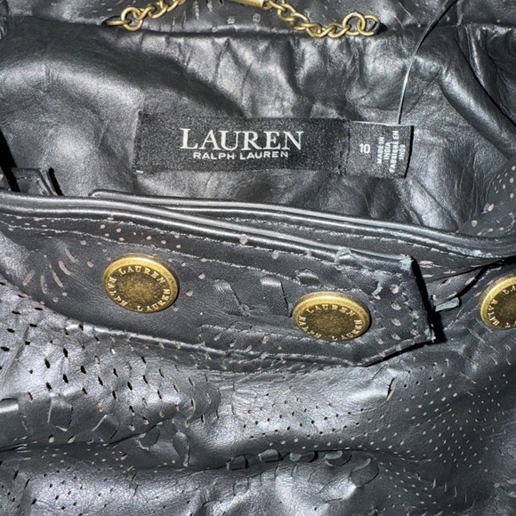 RALPH LAUREN TOOLED LEATHER MOTO JACKET SIZE 10 NWT - Picture 14 of 16